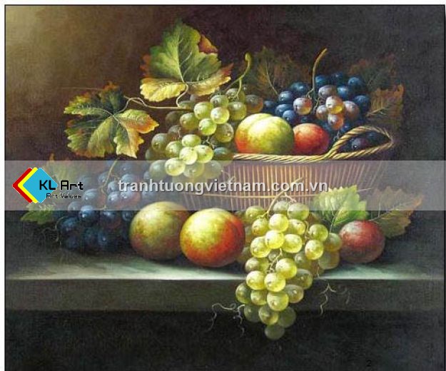 tranh sơn dầu tính vật hoa quả