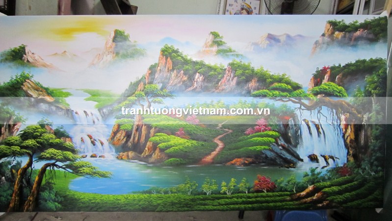 Tranh phong cảnh non nước việt nam đã hoàn thành - Vẽ tranh tường 3D đẹp  giá rẻ nhất tại Hà Nội | Thi công trọn gói