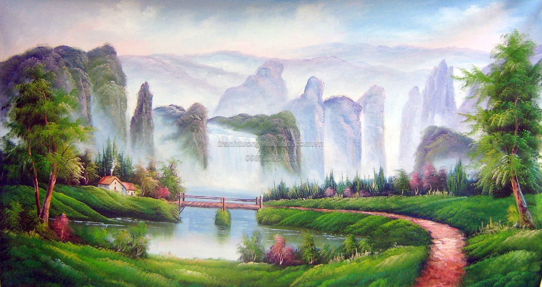 tranh tường phong cảnh thiên nhiên chuyên vẽ tranh tường phong cảnh