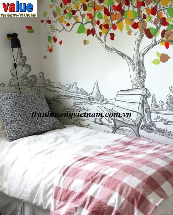 Vẽ tranh tường trang trí phòng ngủ - Vẽ tranh tường 3D đẹp giá rẻ nhất tại  Hà Nội | Thi công trọn gói