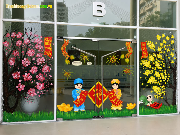 Vẽ tranh ngày tết cho nhà hàng, quán ăn thêm cuốn hút