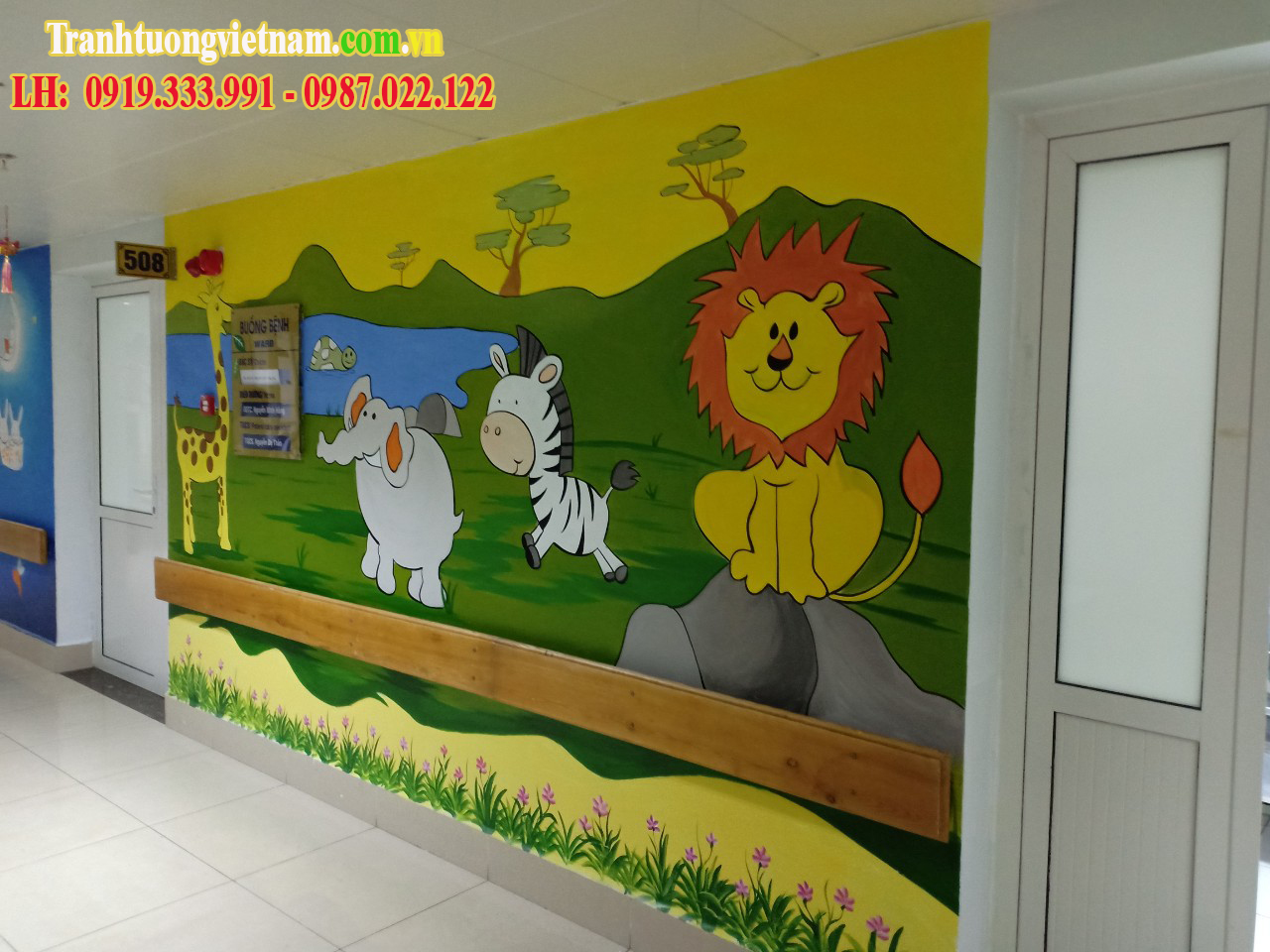Vẽ tranh tường trang trí bệnh viện đẹp