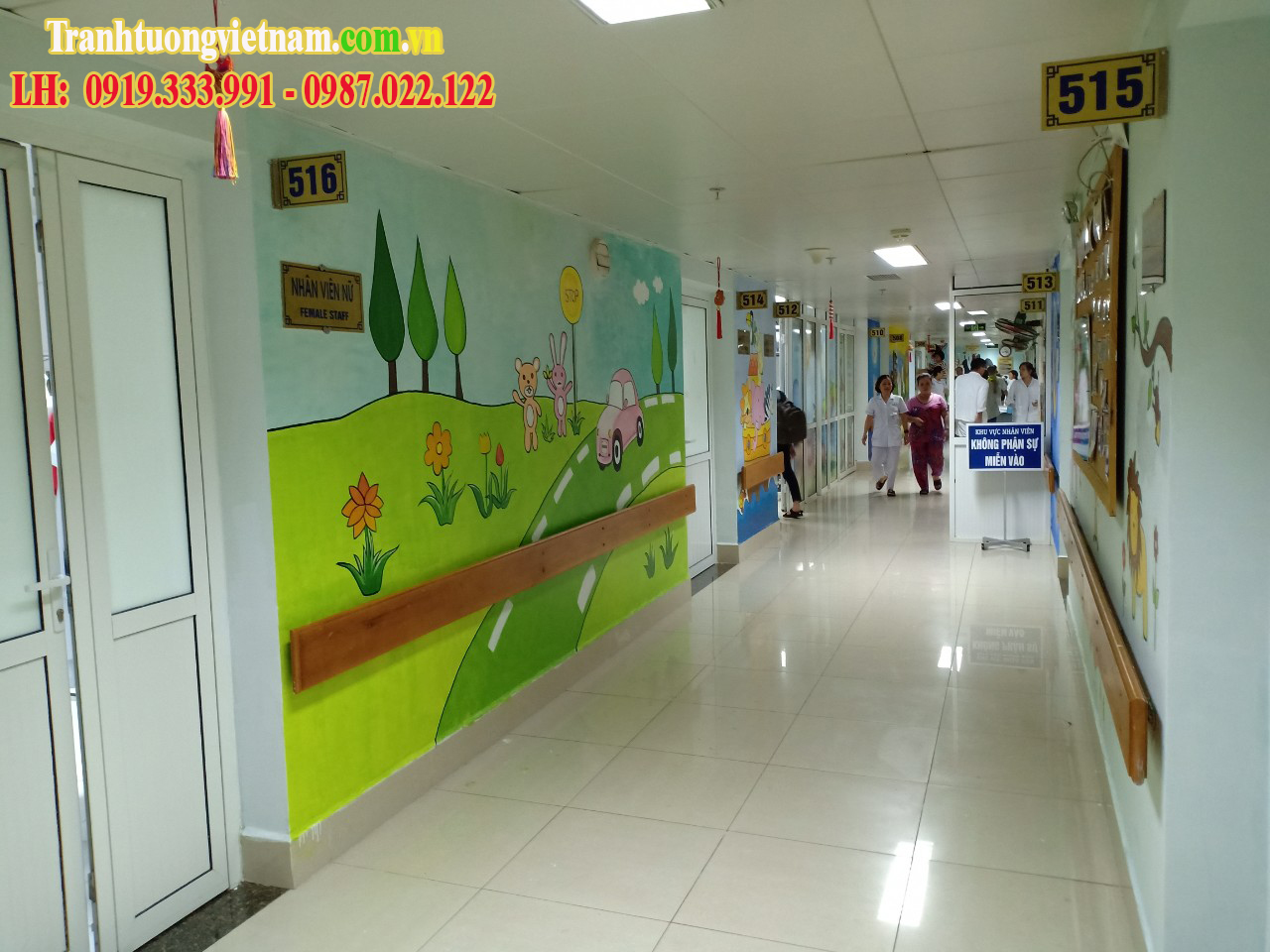 vẽ tranh tường bệnh viện