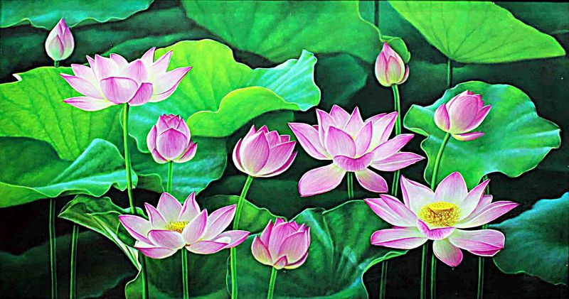 Tổng Hợp] +63 Mẫu vẽ tranh tường hoa sen đẹp sang trọng nhất 11/2020 - Vẽ  tranh tường 3D đẹp giá rẻ nhất tại Hà Nội | Thi công trọn gói