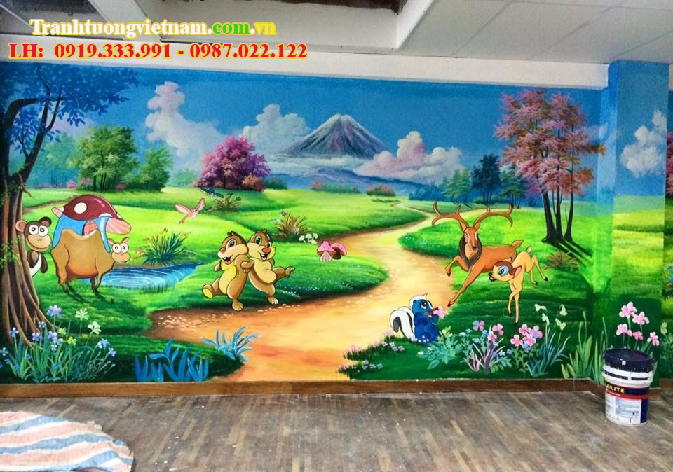 Tranh tường trường mầm non giá rẻ tại hà nội - Vẽ tranh tường 3D đẹp giá rẻ  nhất tại Hà Nội | Thi công trọn gói