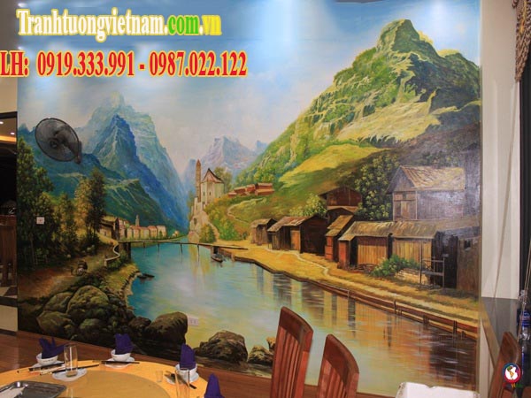 vẽ tranh tường nhà hàng tại Bắc Giang