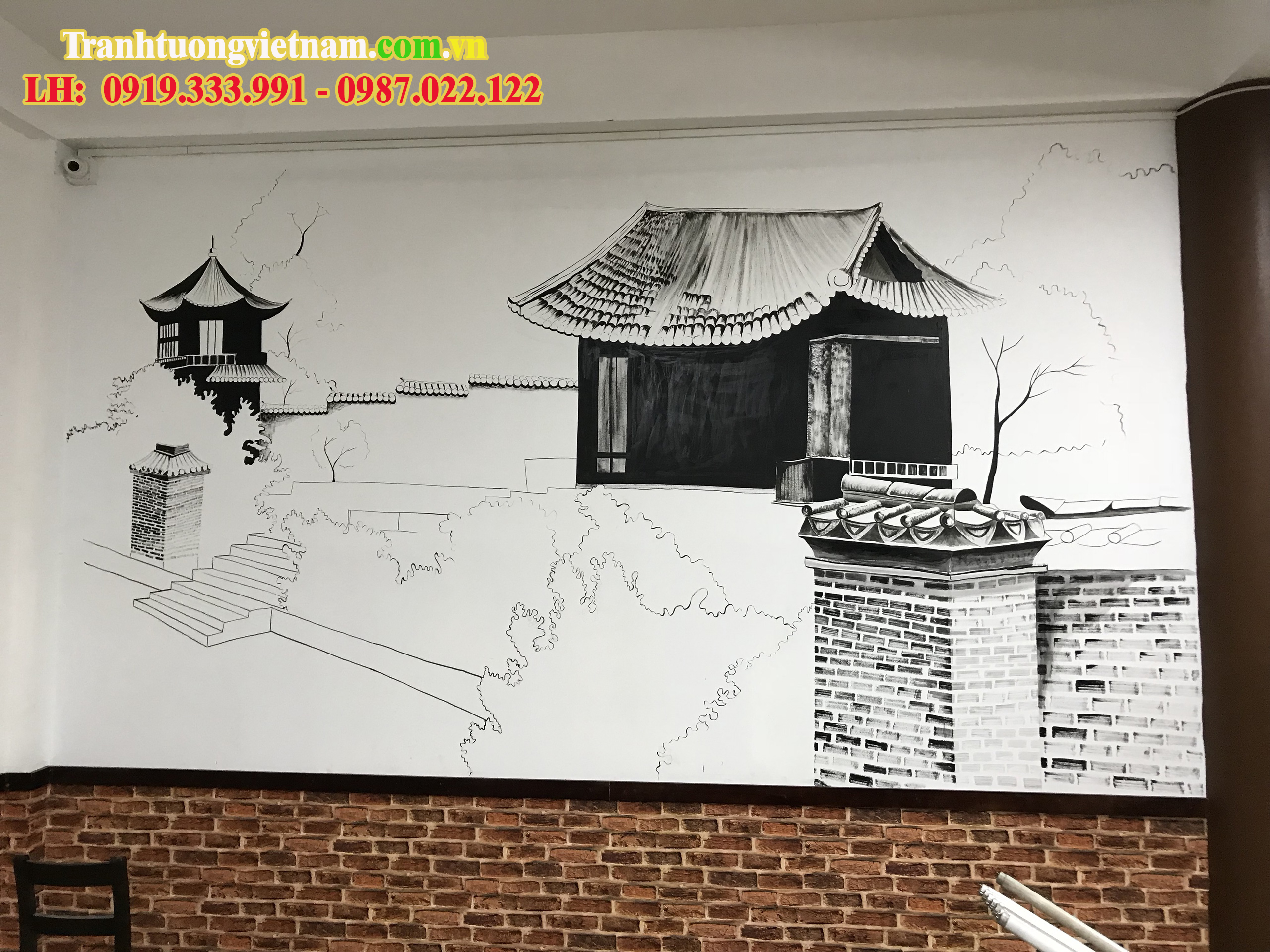 vẽ tranh tường nhà hàng đơn giản