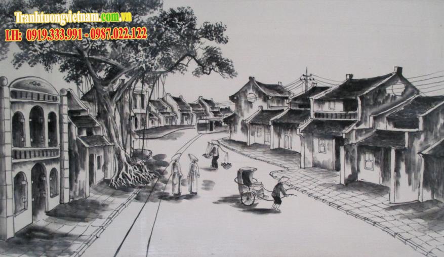 Vẽ tranh tường phố cổ - Vẽ tranh tường 3D đẹp giá rẻ nhất tại Hà Nội | Thi  công trọn gói