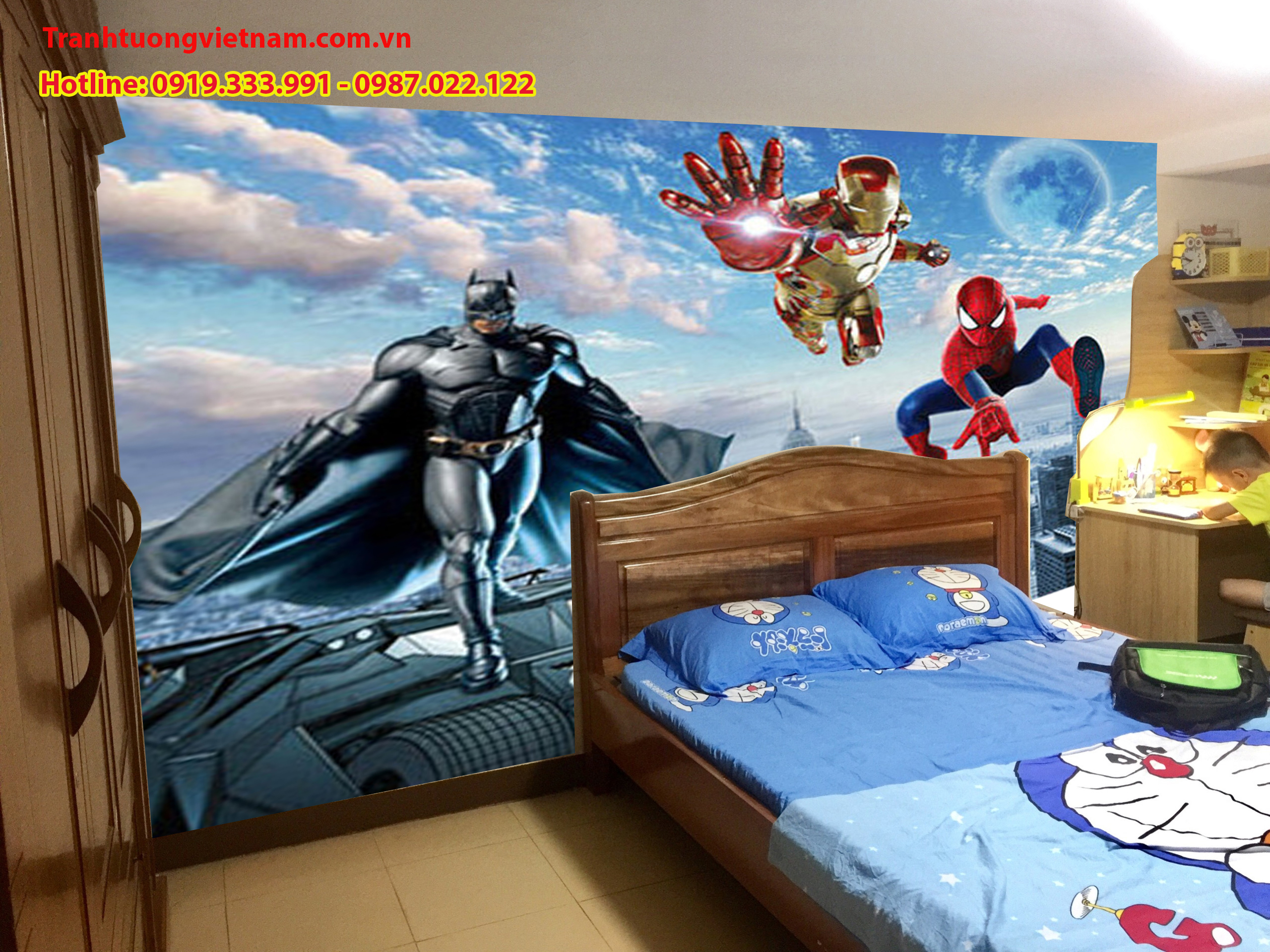 Vẽ tranh tường phòng ngủ cho bé trai