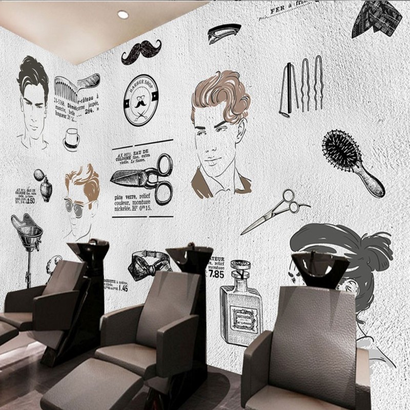 vẽ tranh tường salon tóc