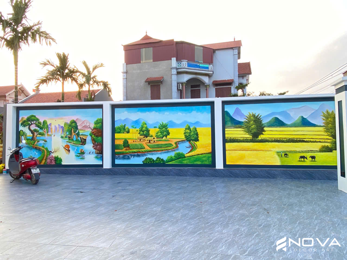 Dịch vụ vẽ tranh tường đồng lúa Việt Nam tại Nova Art