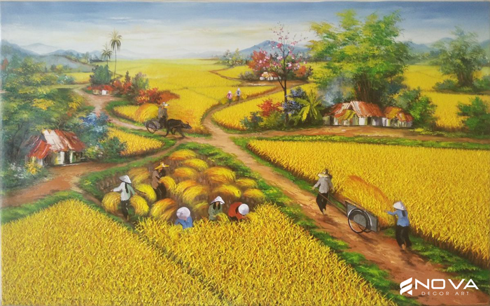 Giữa nhịp sống đô thị ồn ào, một bức tranh đồng lúa giúp con người tìm lại sự cân bằng trong tâm hồn.